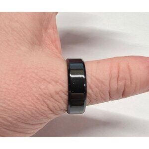 New w Tag Big Mens Black Band Ring Size 14 Sleek Thumb Polished Wedding Shiny